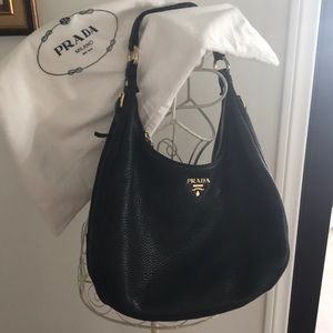 Prada Authentic hobo bag black leather